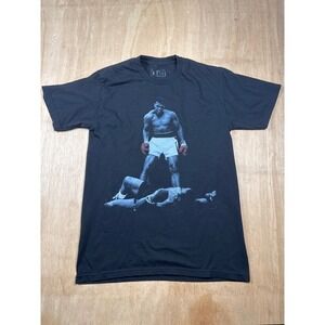 Mens Y2K Black Muhammad Ali Boxing Graphic T Shirt Size Small